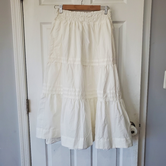 Anthropologie The Somerset Collection Maxi Skirt - White Size Medium NWT - Picture 7 of 15